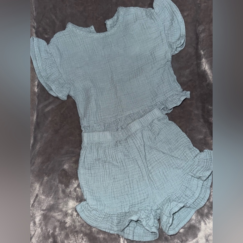 Light Blue Textured Two-Piece Set